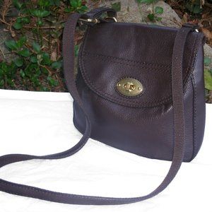 Fossil Brown Leather Organizer Crossbody